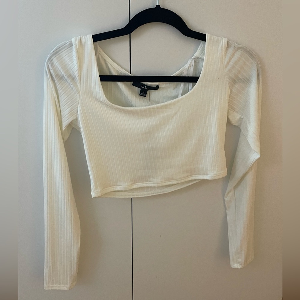 Lulus Cropped Long Sleeve Top NWT